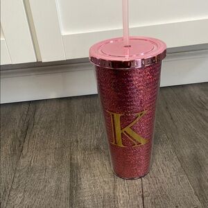 Pink Glitter Tumbler NWT